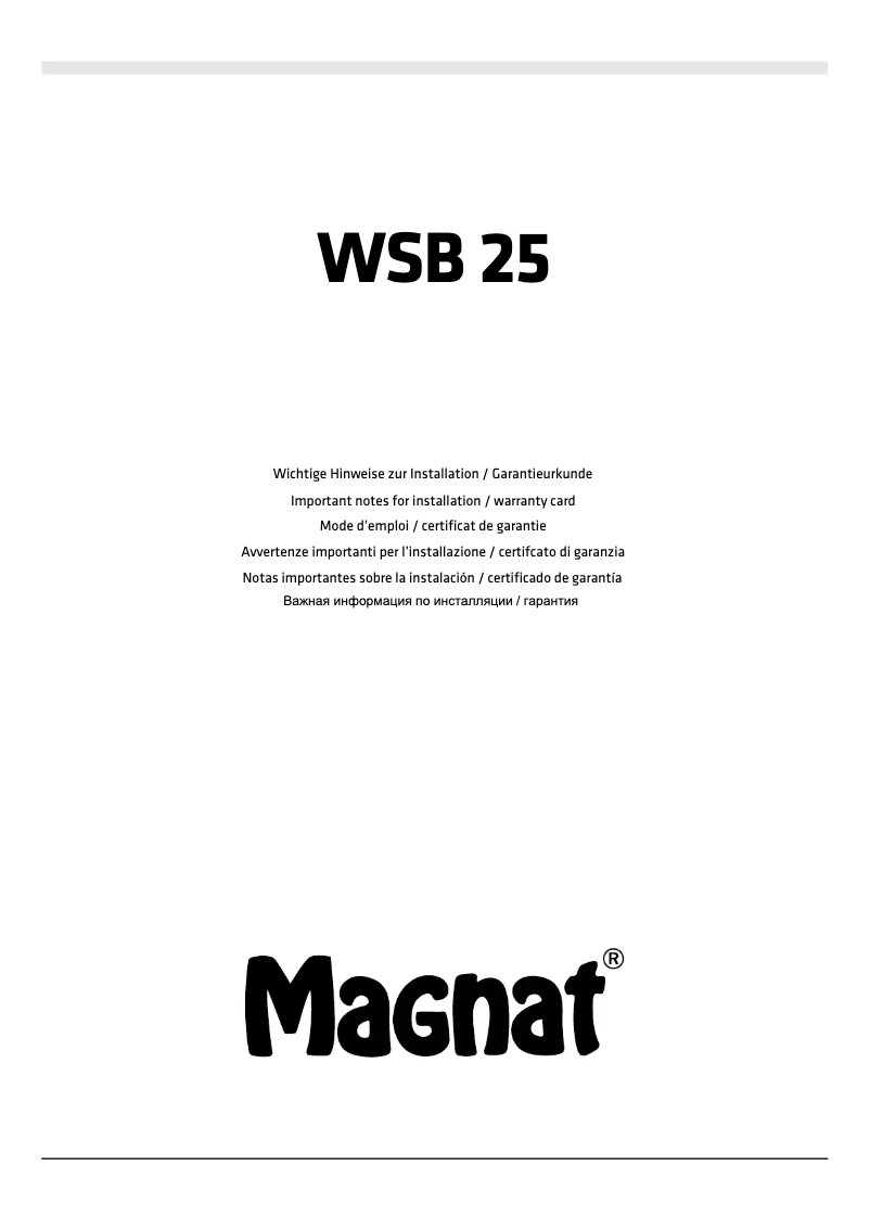Imagen de la primera página del manual del dispositivo WSB 225