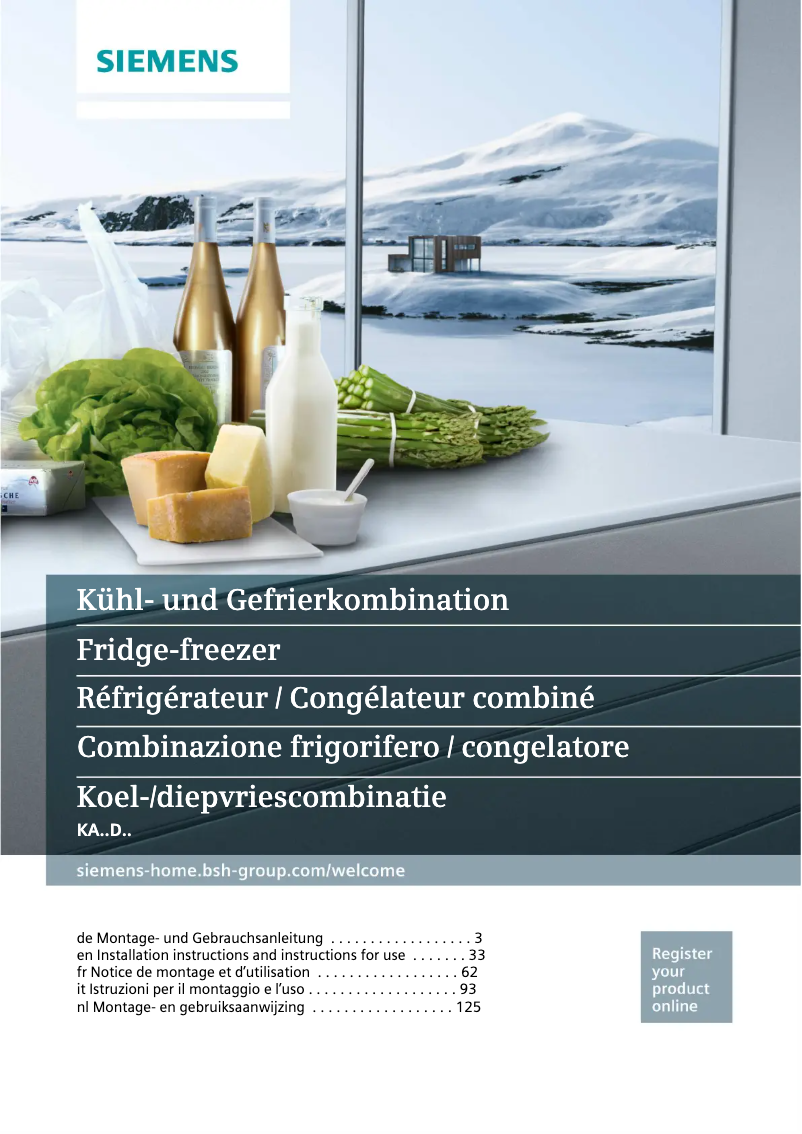 Page n°1 - Manuel utilisateur Siemens KA92DHB31