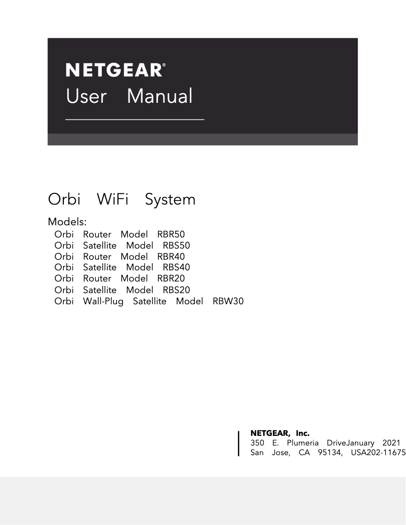 Page n°1 - Manuel utilisateur Netgear Orbi RBK43S