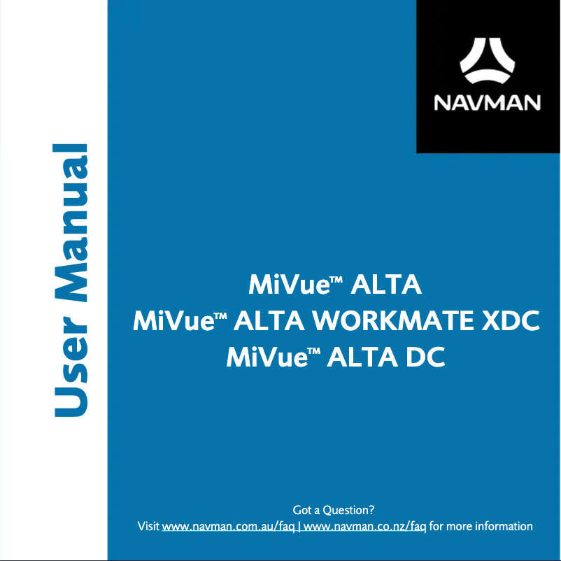 Page n°1 - Manuel utilisateur Navman MiVue ALTA