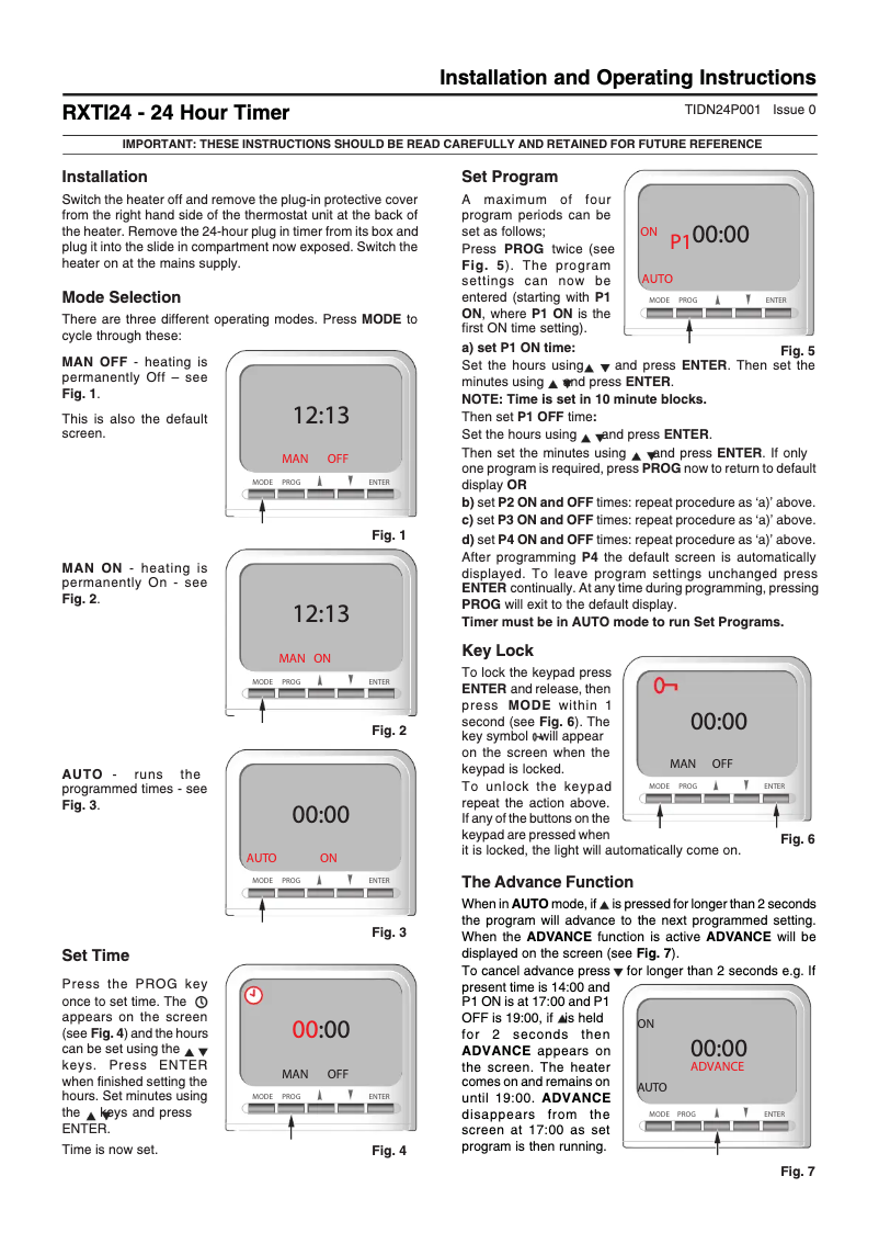 Page 1 de la notice Manuel utilisateur Dimplex RX24TI