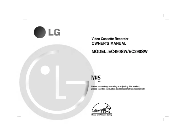 Page 1 de la notice Manuel utilisateur LG EC290W