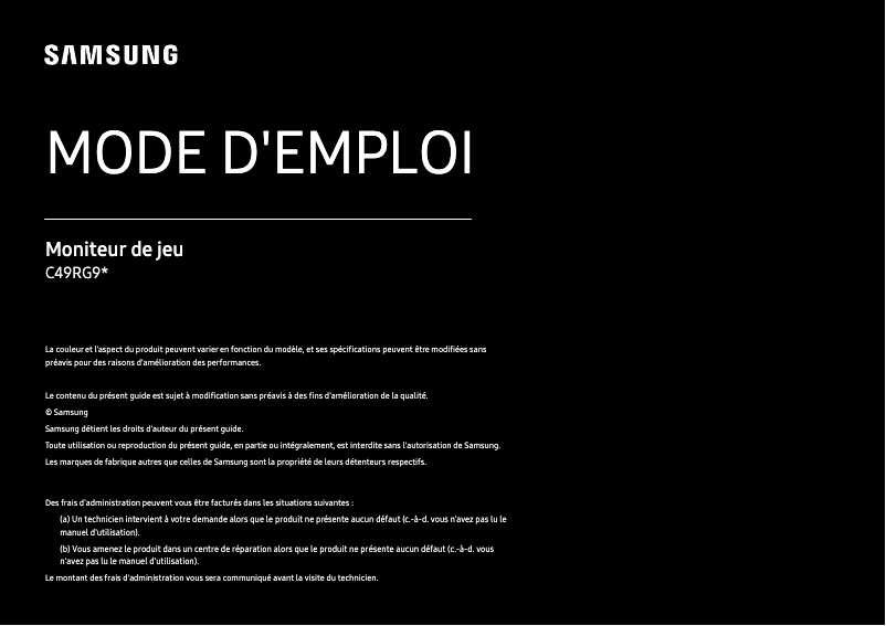 Page n°1 - Manuel utilisateur Samsung C49RG90SSR