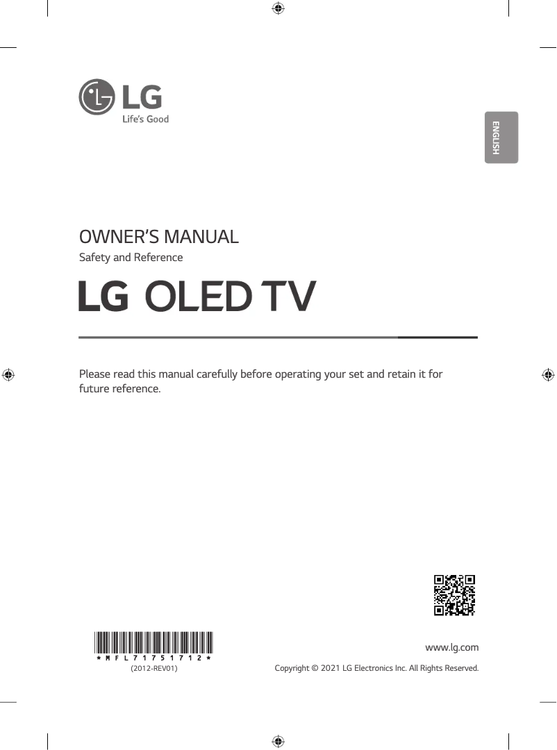 Page 1 de la notice Manuel utilisateur LG OLED55C1PTB