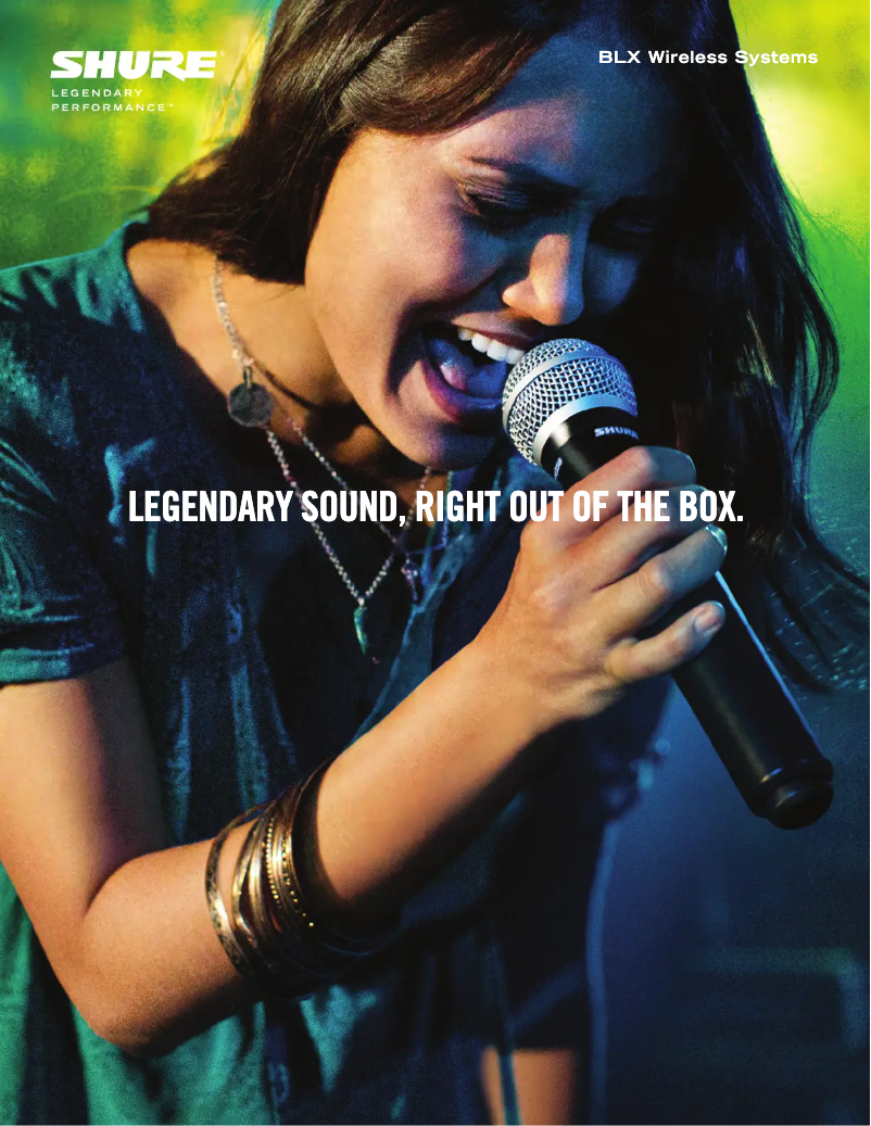 Page 1 de la notice Fiche technique Shure BLX24