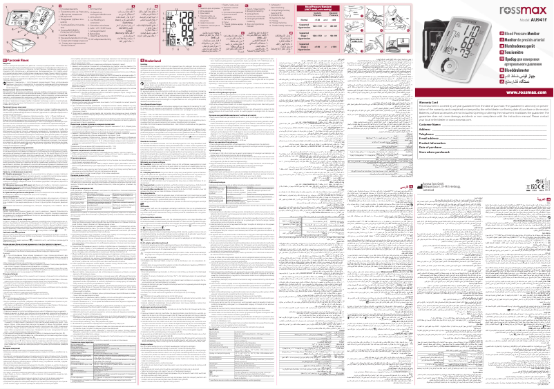 Page 1 de la notice Manuel utilisateur Rossmax AU941f