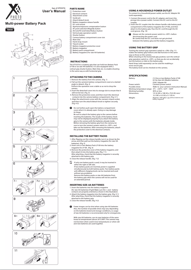 Página 1 del manual Manual de usuario Xit XTCGT3i