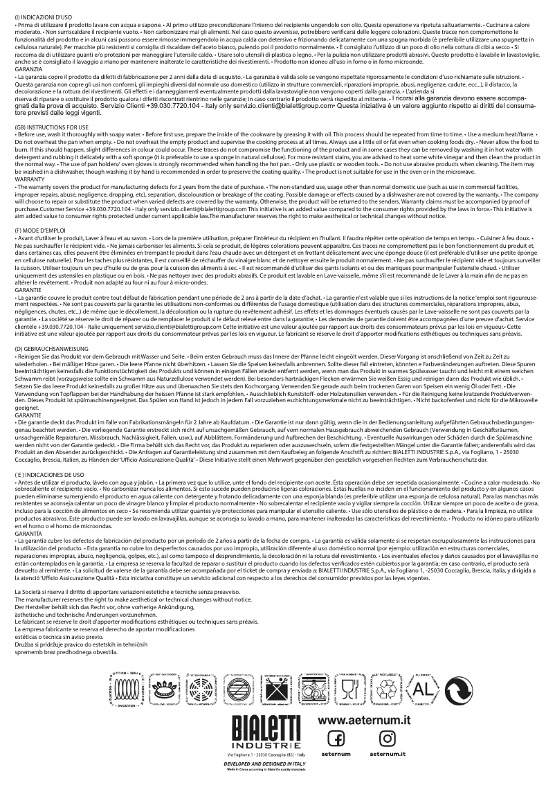 Page 1 de la notice Manuel utilisateur Aeternum Madame Petravera Plus