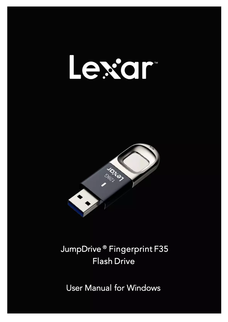 Page 1 de la notice Manuel utilisateur Lexar JumpDrive Fingerprint F35