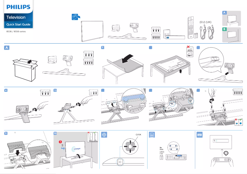 Page 1 de la notice Guide de démarrage rapide Philips 43PUS8536