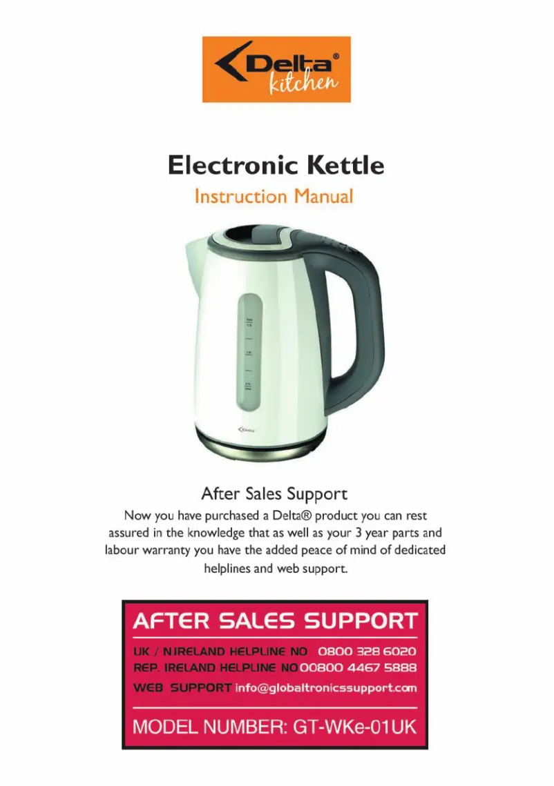 Page 1 de la notice Manuel utilisateur Delta GT-WKe-01UK