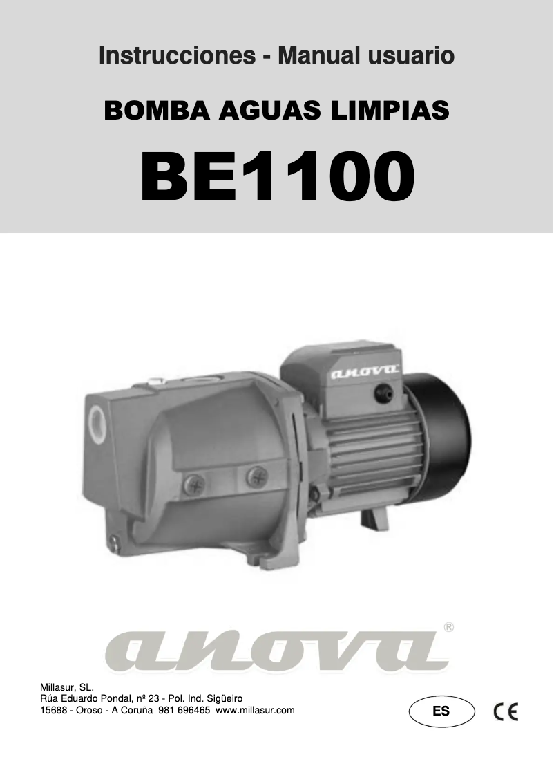 Image de la première page du manuel de l'appareil BE1100