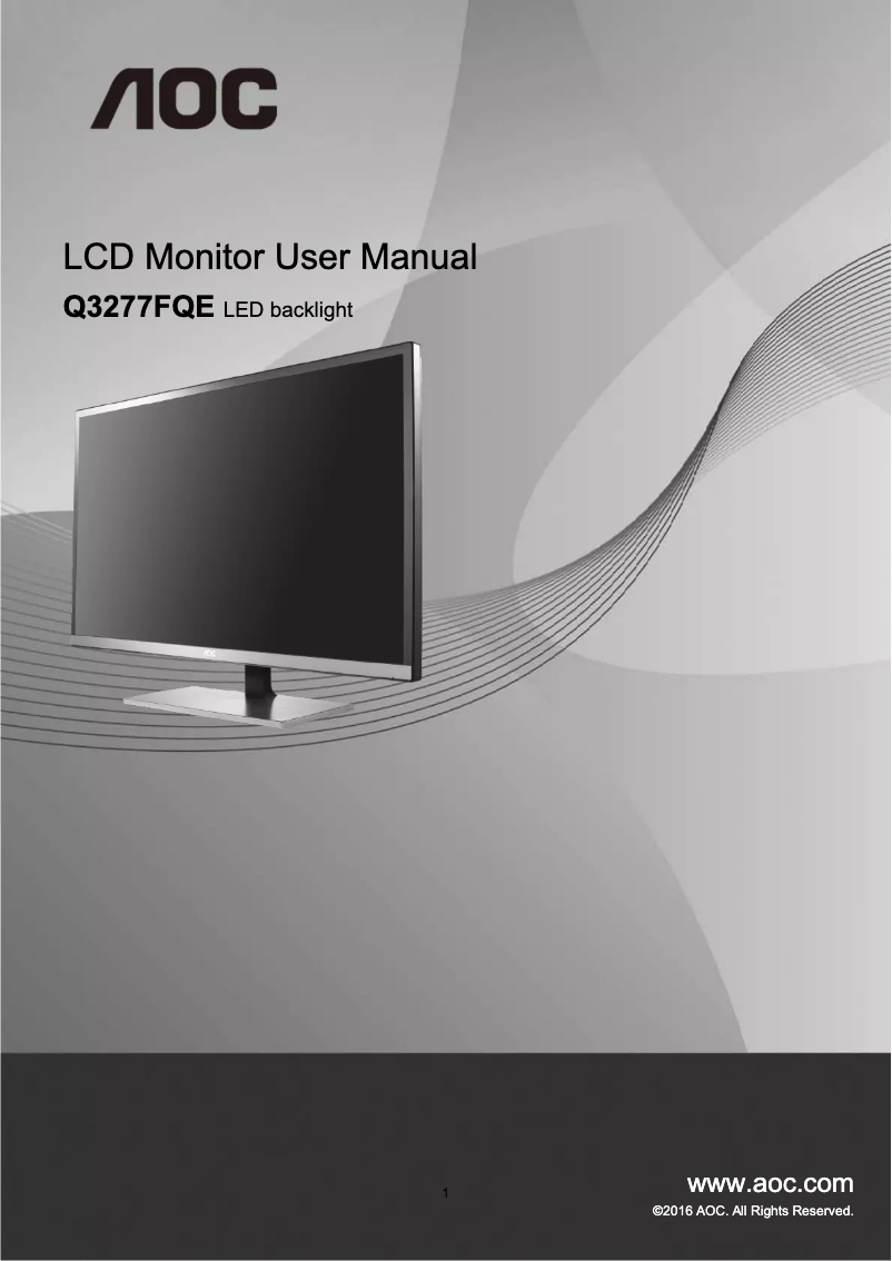 Page 1 de la notice Manuel utilisateur AOC Style-line Q3277FQE