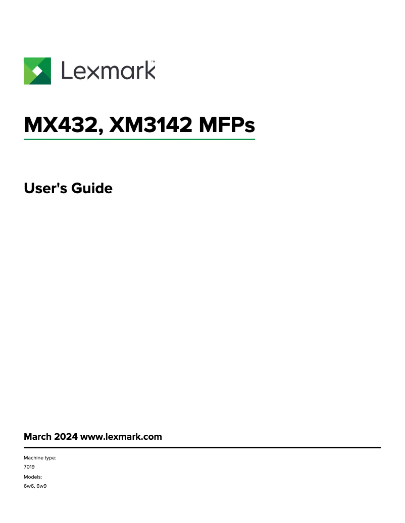 Page 1 de la notice Manuel utilisateur Lexmark MX432adwe