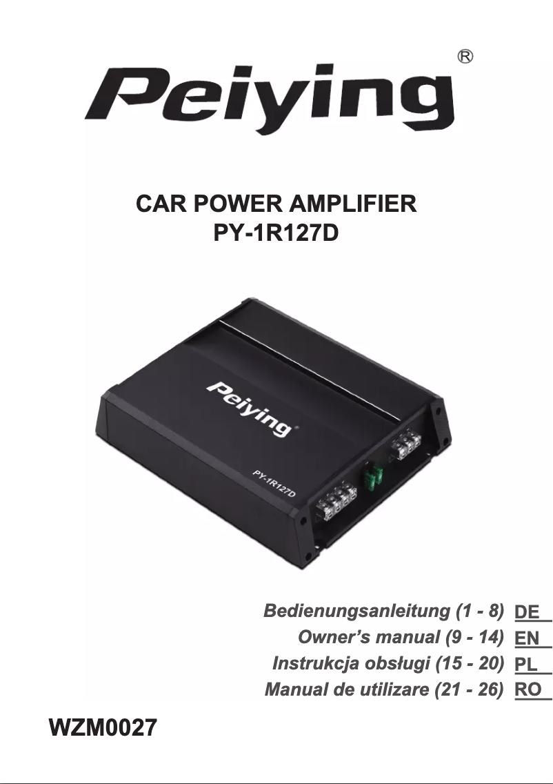 Page n°1 - Manuel utilisateur Peiying PY-1R127D
