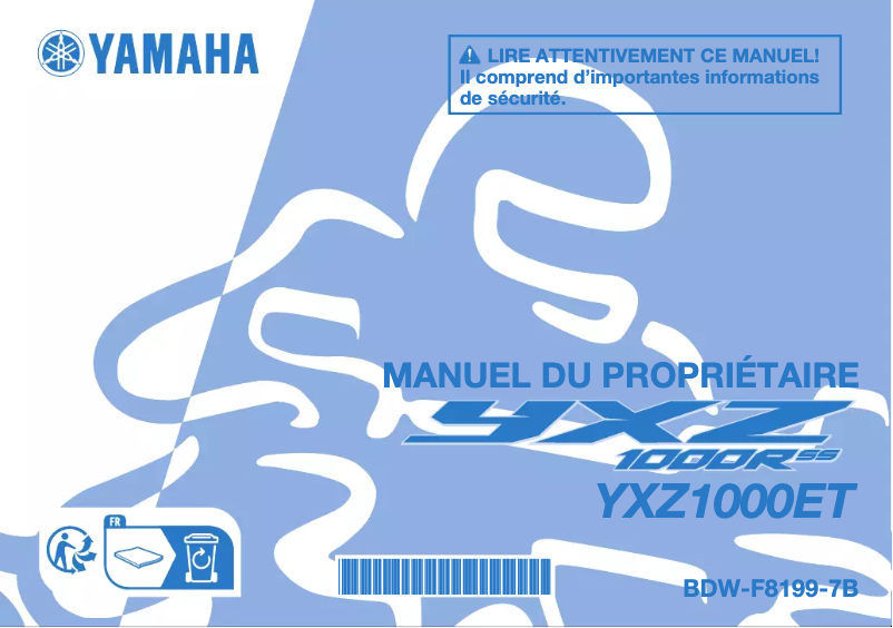 Image de la première page du manuel de l'appareil YXZ1000R SS (2024)