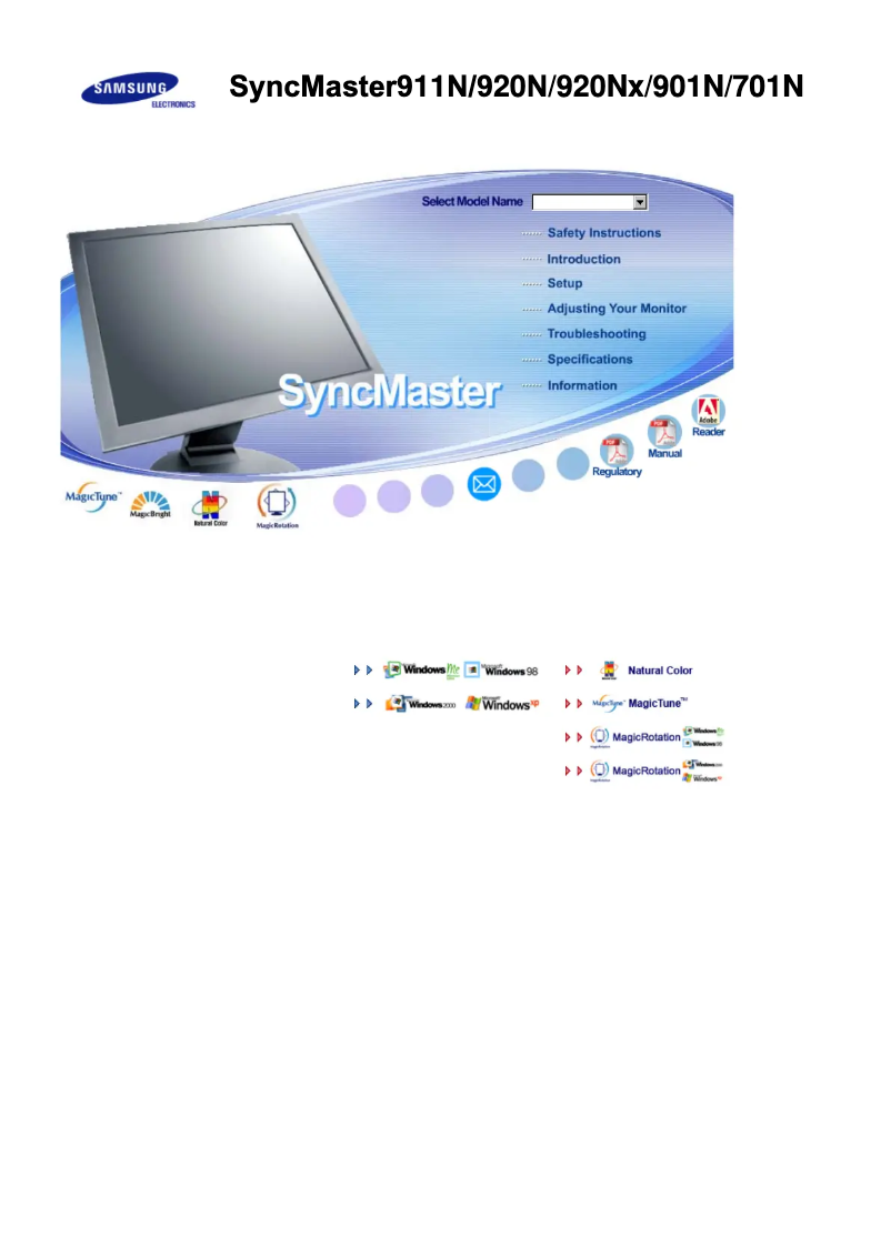 Image de la première page du manuel de l'appareil SyncMaster 901N