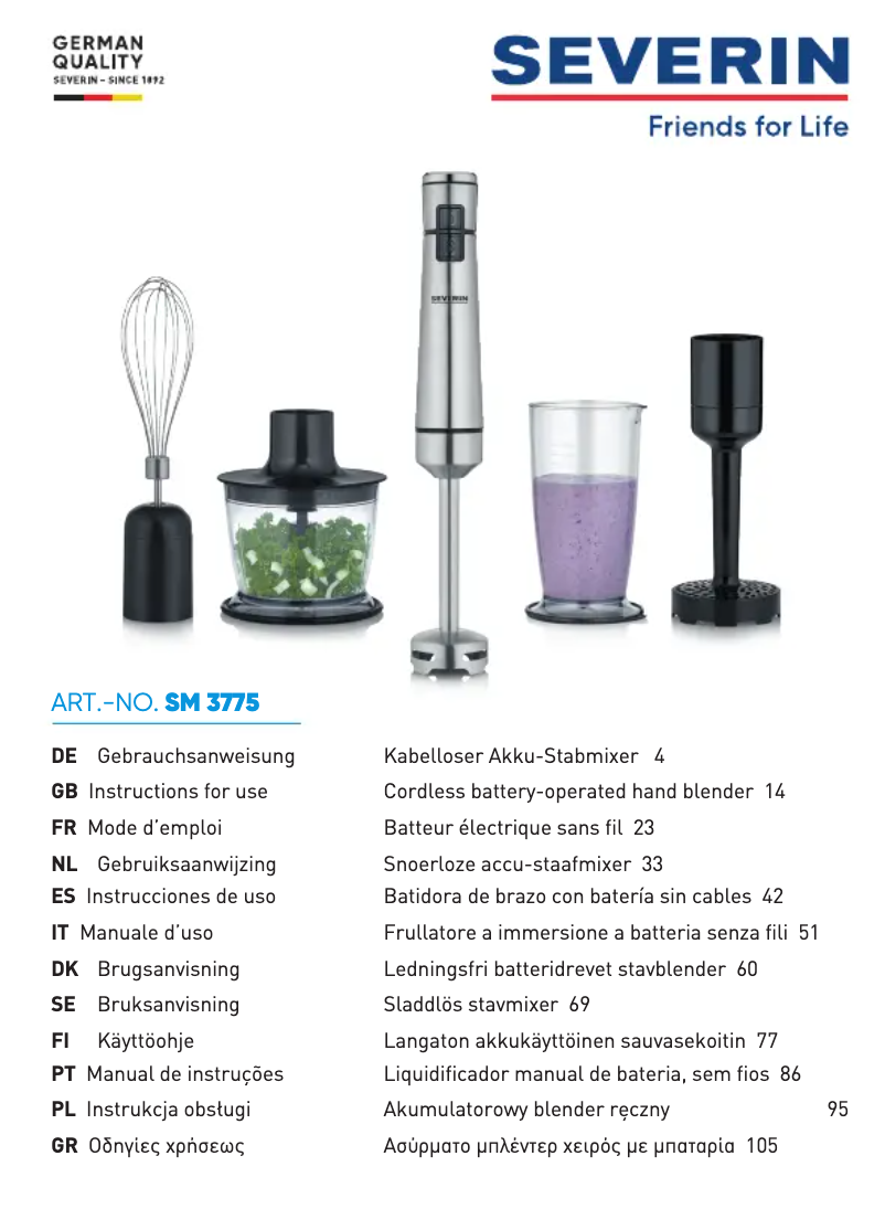 Image de la première page du manuel de l'appareil SM 3775