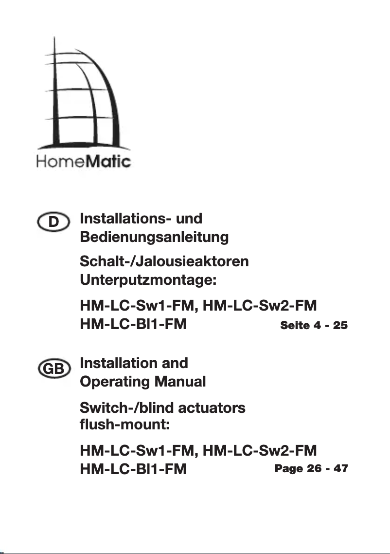 Page 1 de la notice Manuel utilisateur Homematic IP HM-LC-Sw2-FM