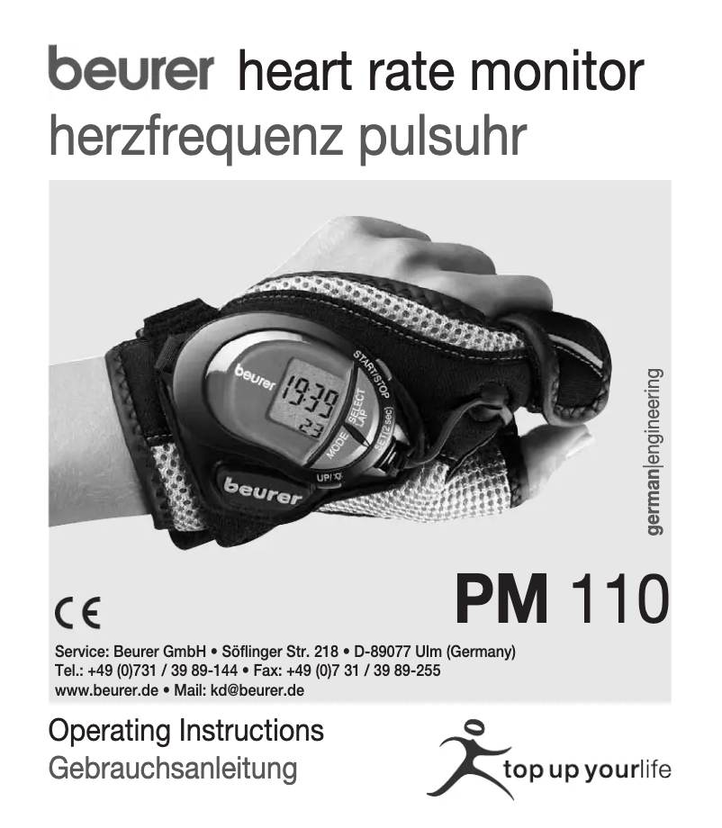 Page 1 de la notice Manuel utilisateur Beurer PM 110