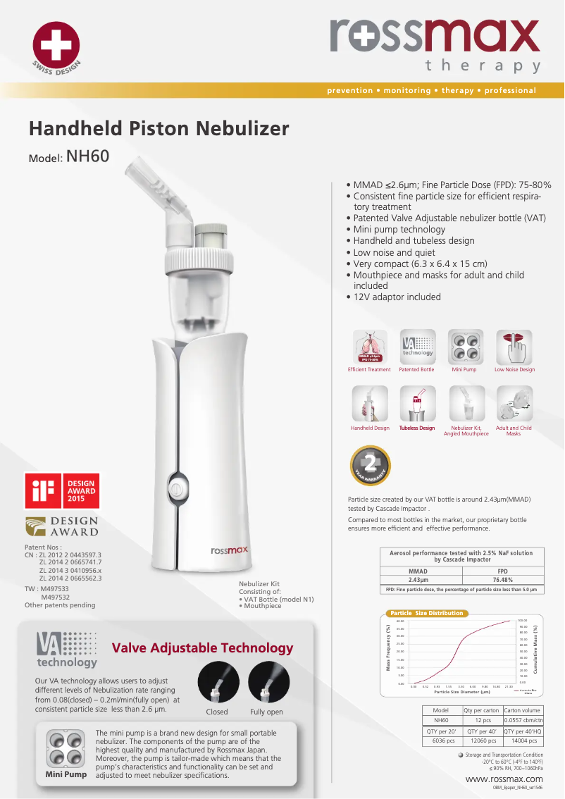 Page 1 de la notice Brochure Rossmax NH60