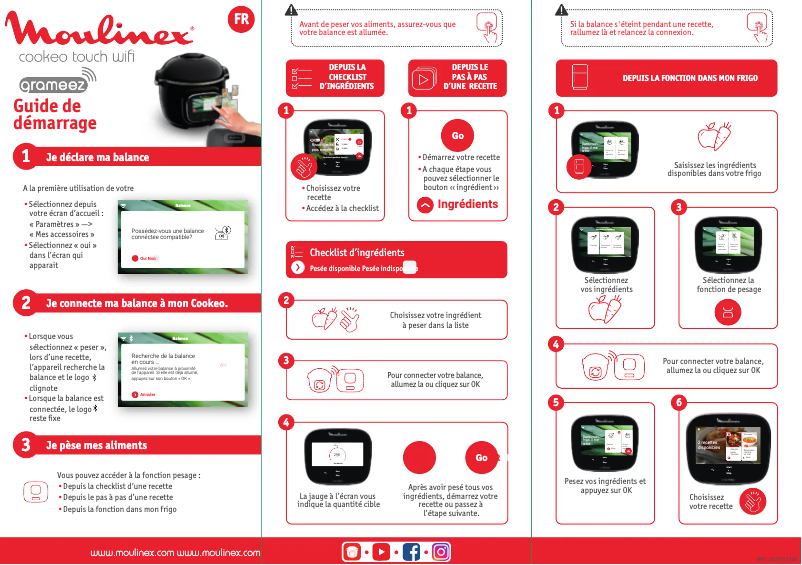 Page 1 de la notice Guide de démarrage rapide Moulinex CE912411