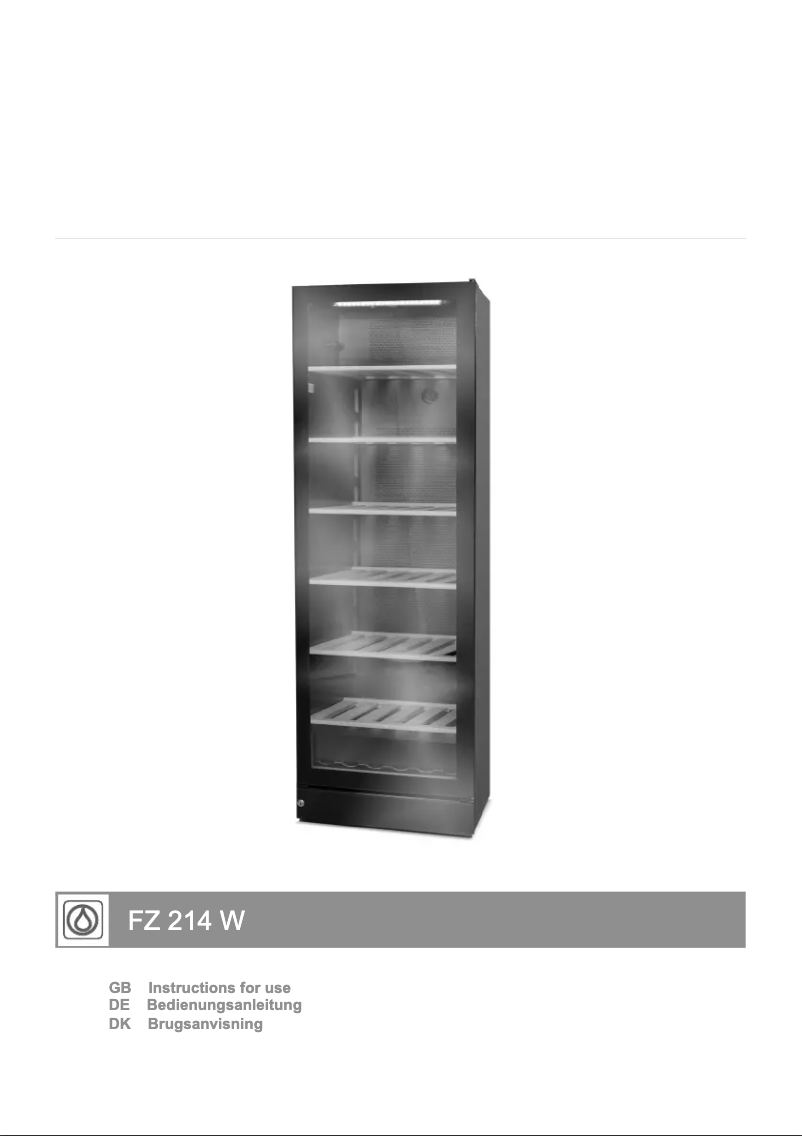 Page 1 de la notice Manuel utilisateur Vestfrost FZ 214 W