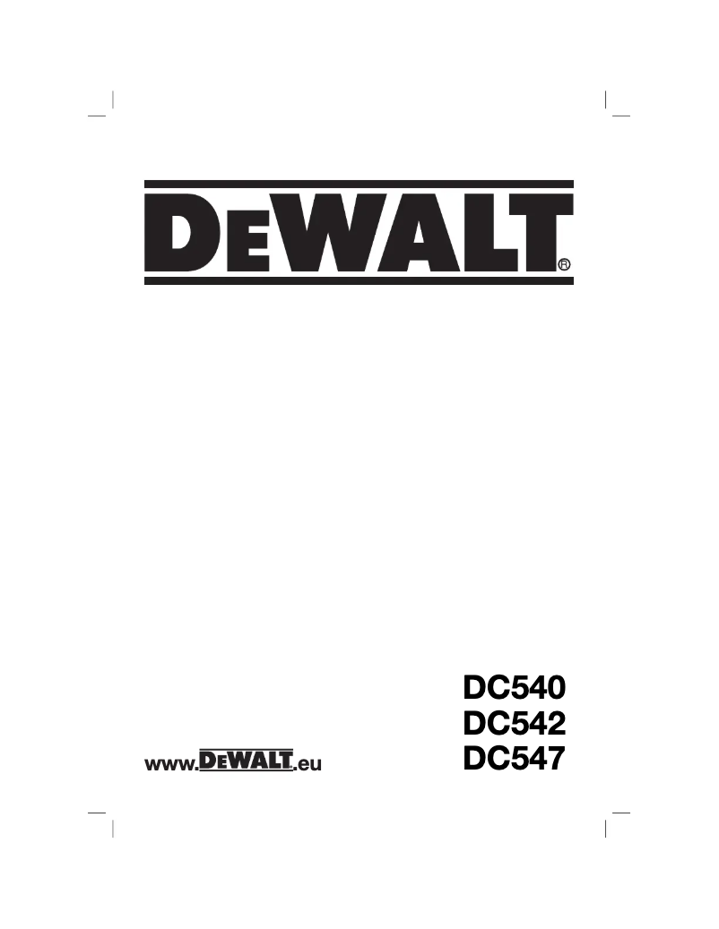 Página 1 del manual Manual de usuario DeWalt DC542