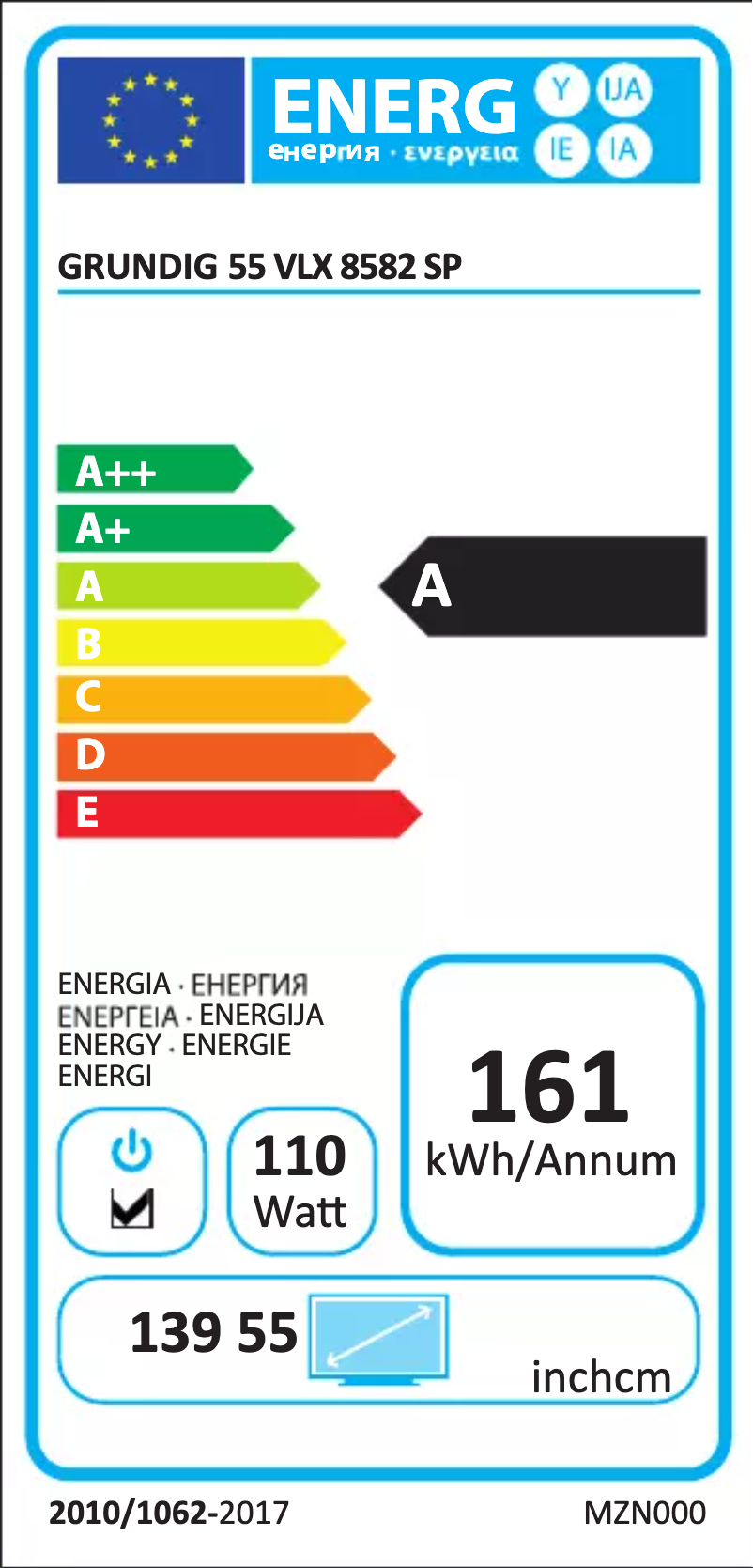 Image de la première page du manuel de l'appareil 55 VLX 8582 SP