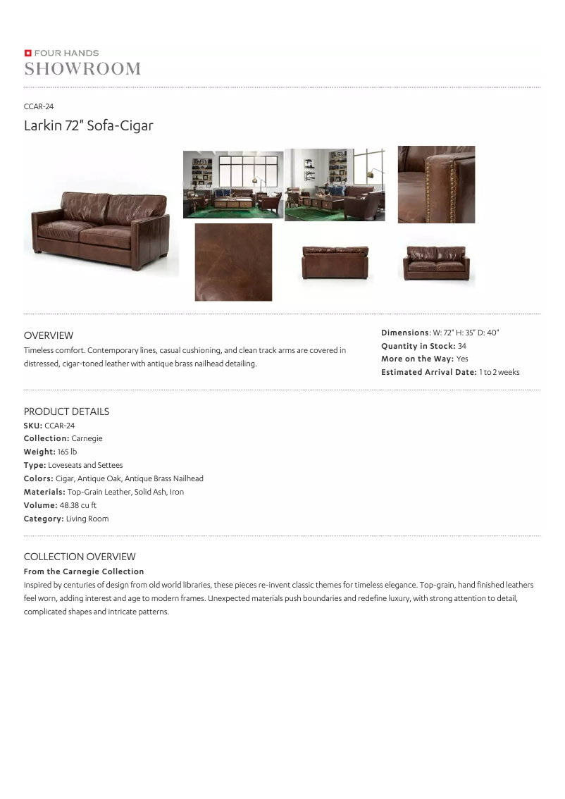 Page 1 de la notice Manuel utilisateur Four Hands CCAR-24