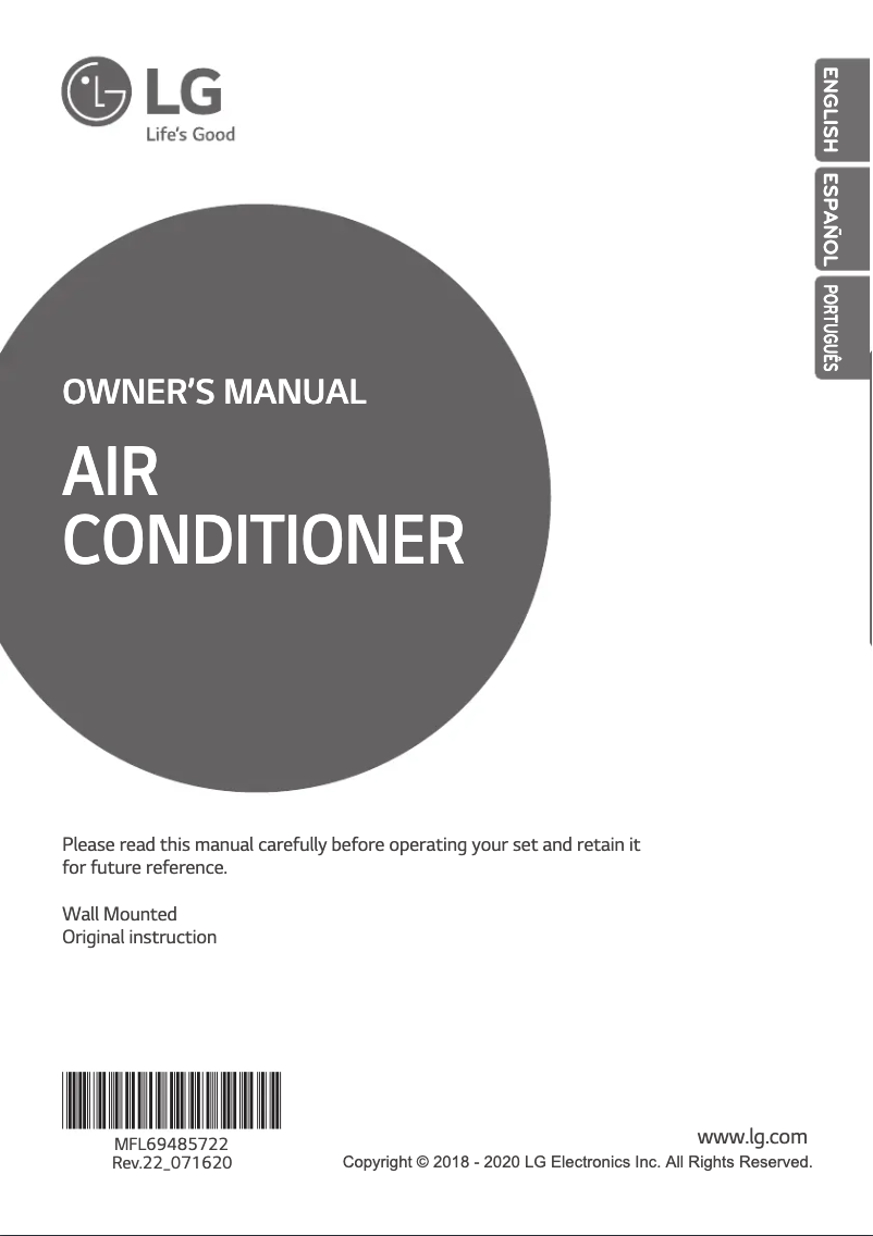 Page 1 de la notice Manuel utilisateur LG ARNU15GSJN4