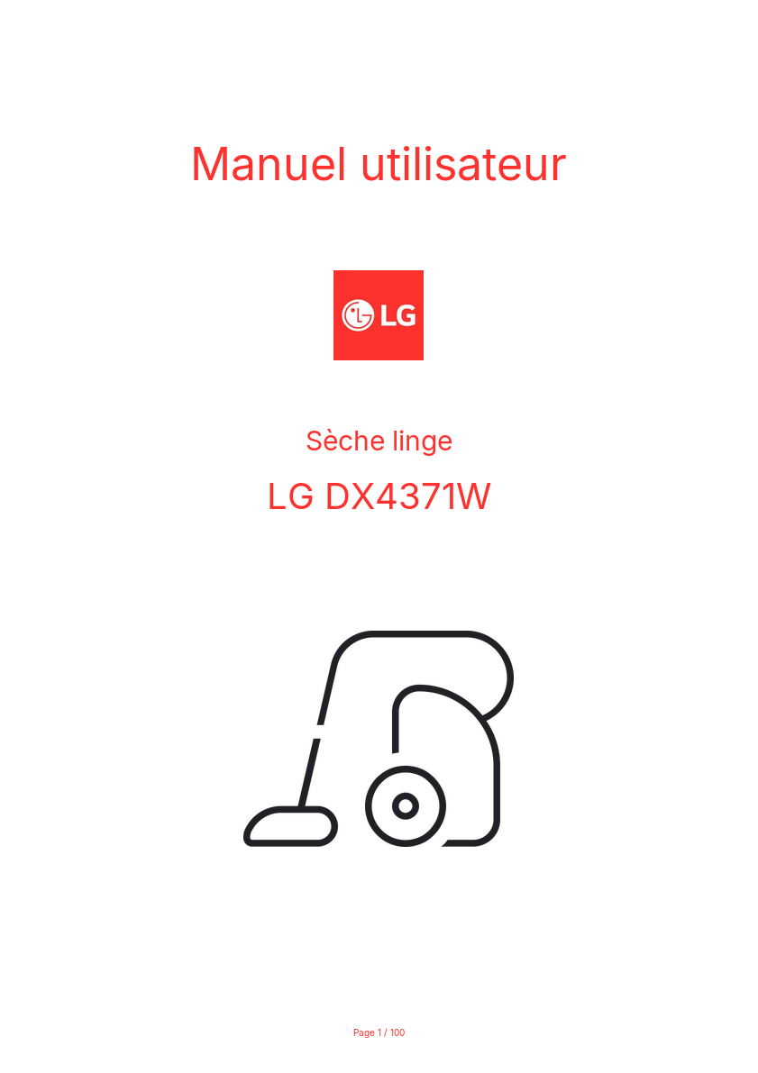 Page n°1 - Manuel utilisateur LG DX4371W