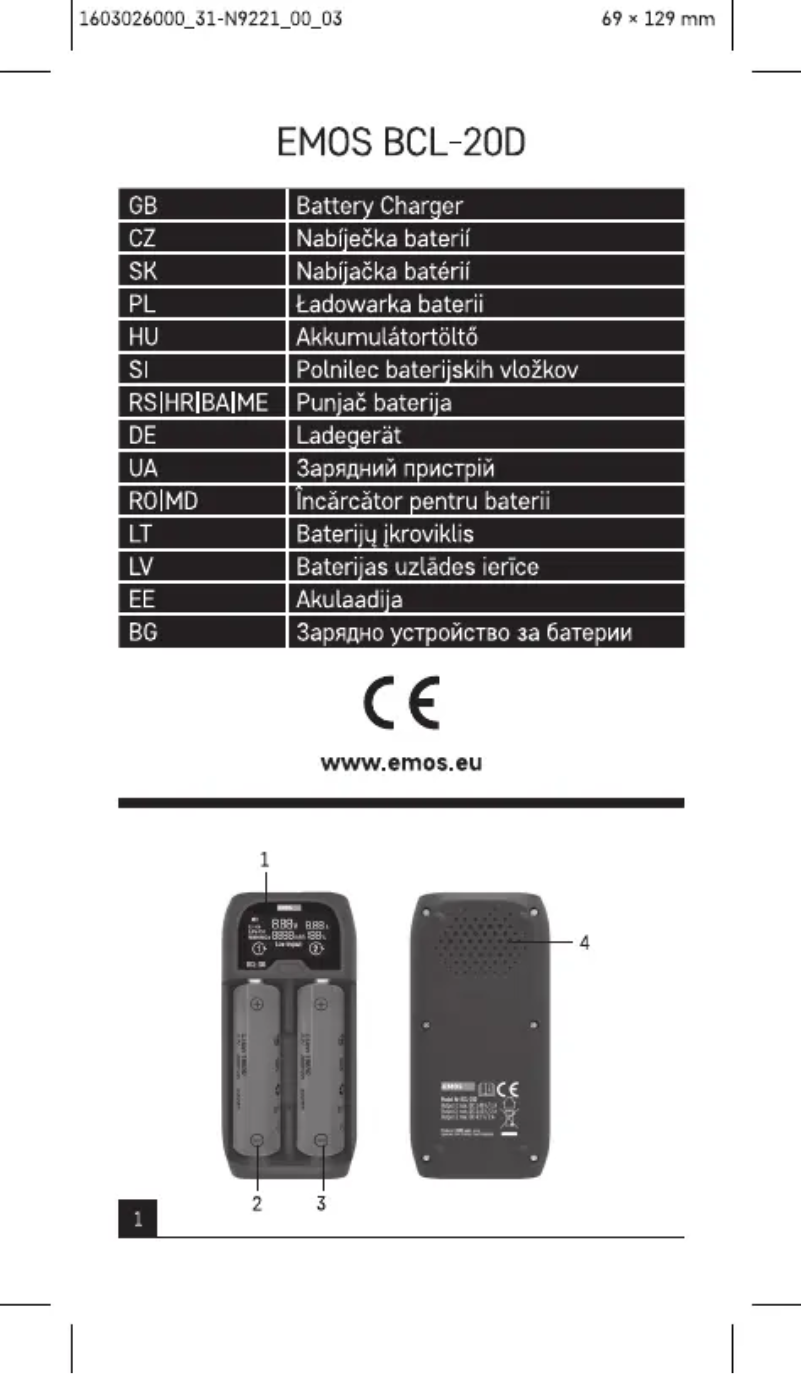 Page n°1 - Manuel utilisateur Emos N9221