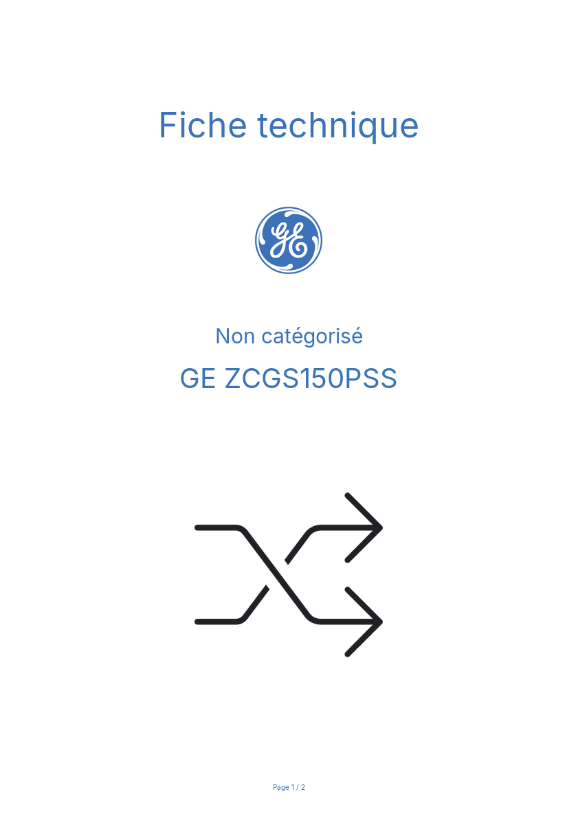Image de la première page du manuel de l'appareil ZCGS150PSS