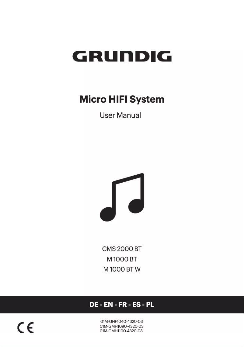 Image de la première page du manuel de l'appareil M 1000 BT 2