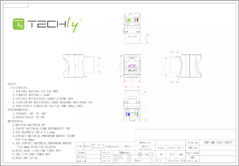 Page 1 de la notice Manuel utilisateur Techly IWP-MD C6A/UROTT