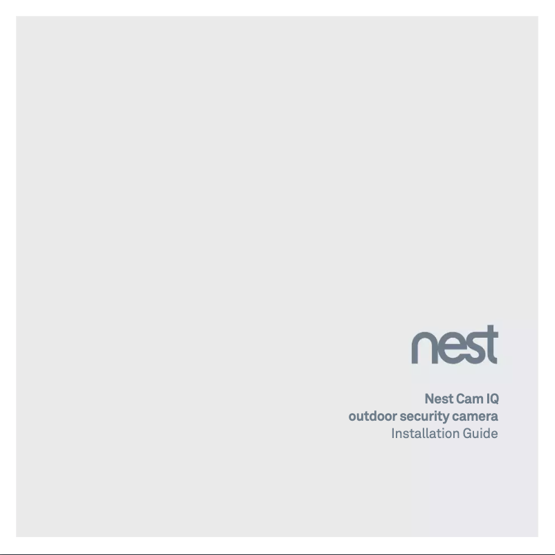 Page n°1 - Manuel utilisateur Nest Nest Cam IQ