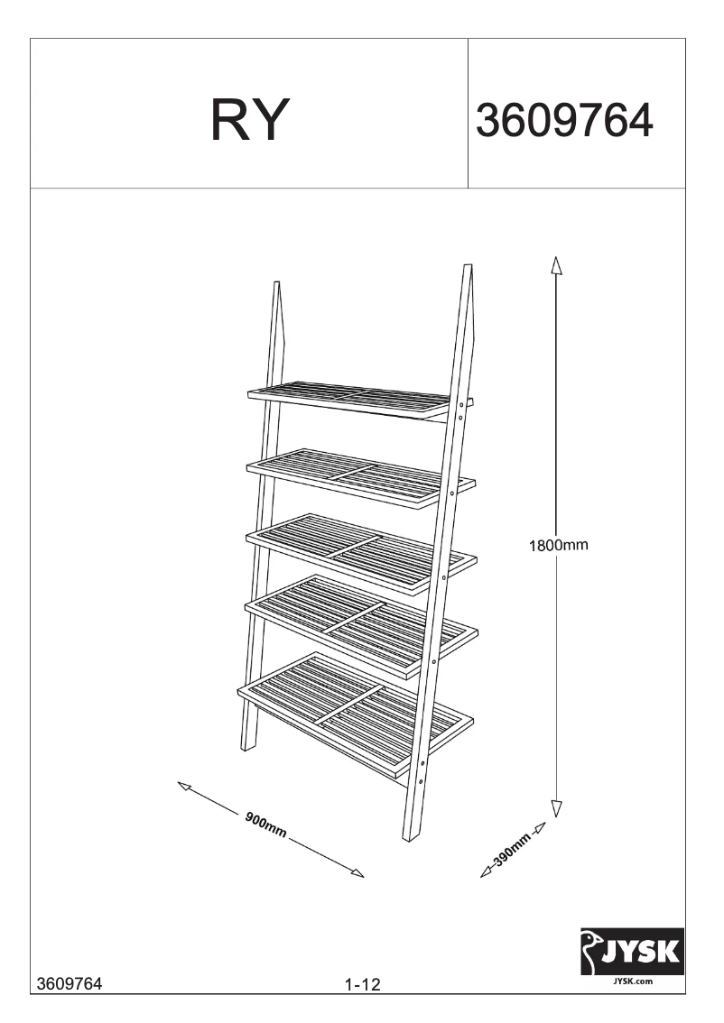 Page n°1 - Manuel utilisateur JYSK Ry (90x180x39)