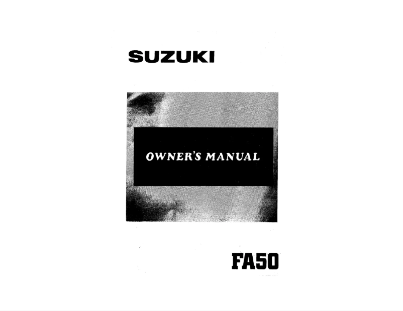 Page 1 de la notice Manuel utilisateur Suzuki FA50 (1985)