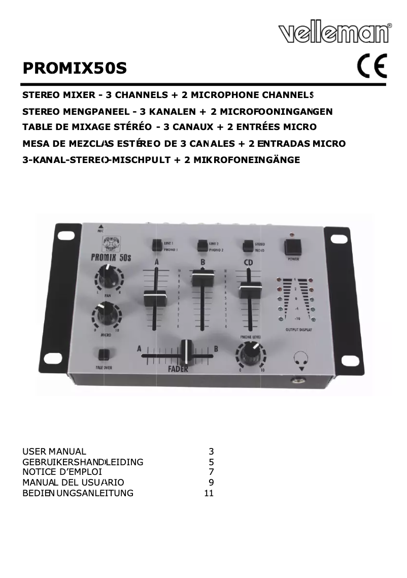 Image de la première page du manuel de l'appareil PROMIX50S