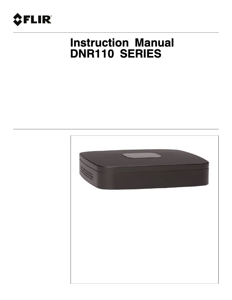 Page n°1 - Manuel utilisateur FLIR DNR1184