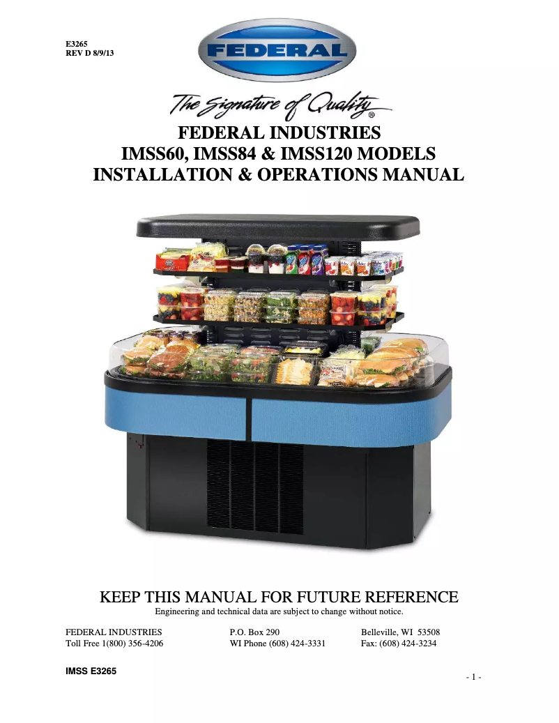 Image de la première page du manuel de l'appareil IMSS84SC-2