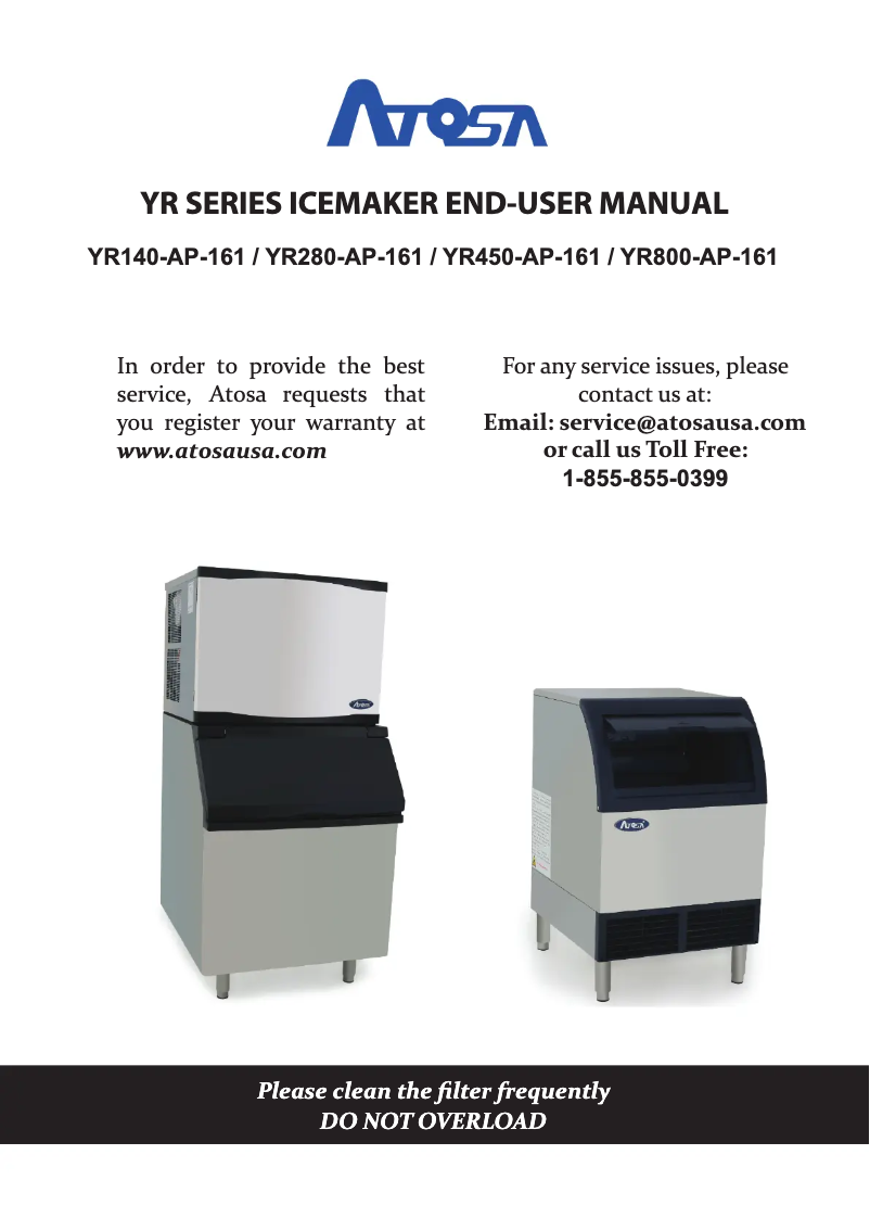 Page 1 de la notice Manuel utilisateur Atosa YR140-AP-161