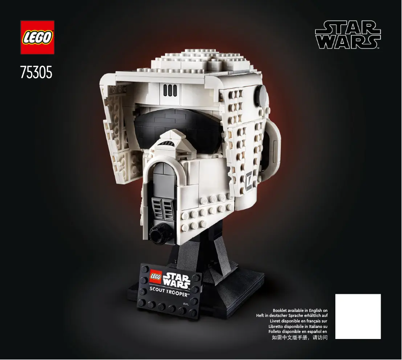 Image de la première page du manuel de l'appareil Star Wars Scout Trooper 75305