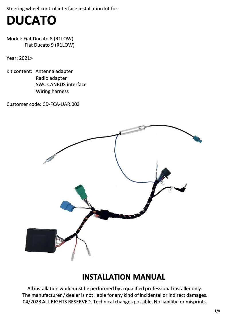 Página 1 del manual Manual de usuario Pioneer CD-FCA-UAR.003