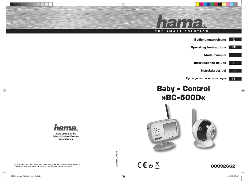 Page n°1 - Manuel utilisateur Hama BC-500D