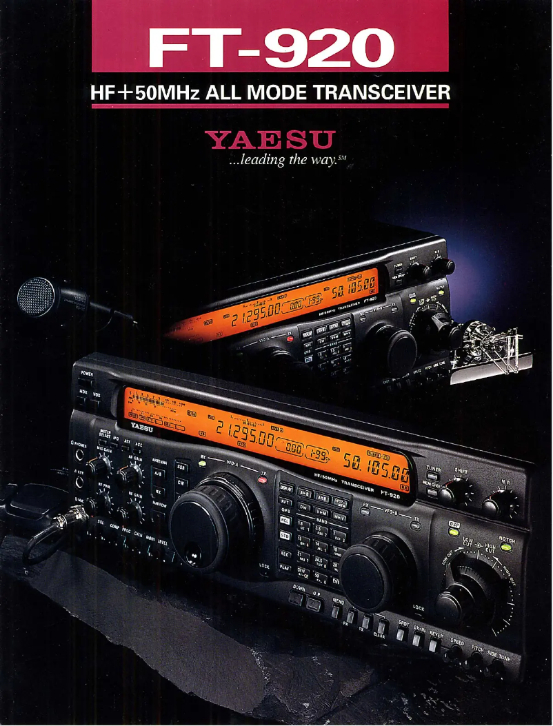 Página 1 del manual Folleto Yaesu FT-920