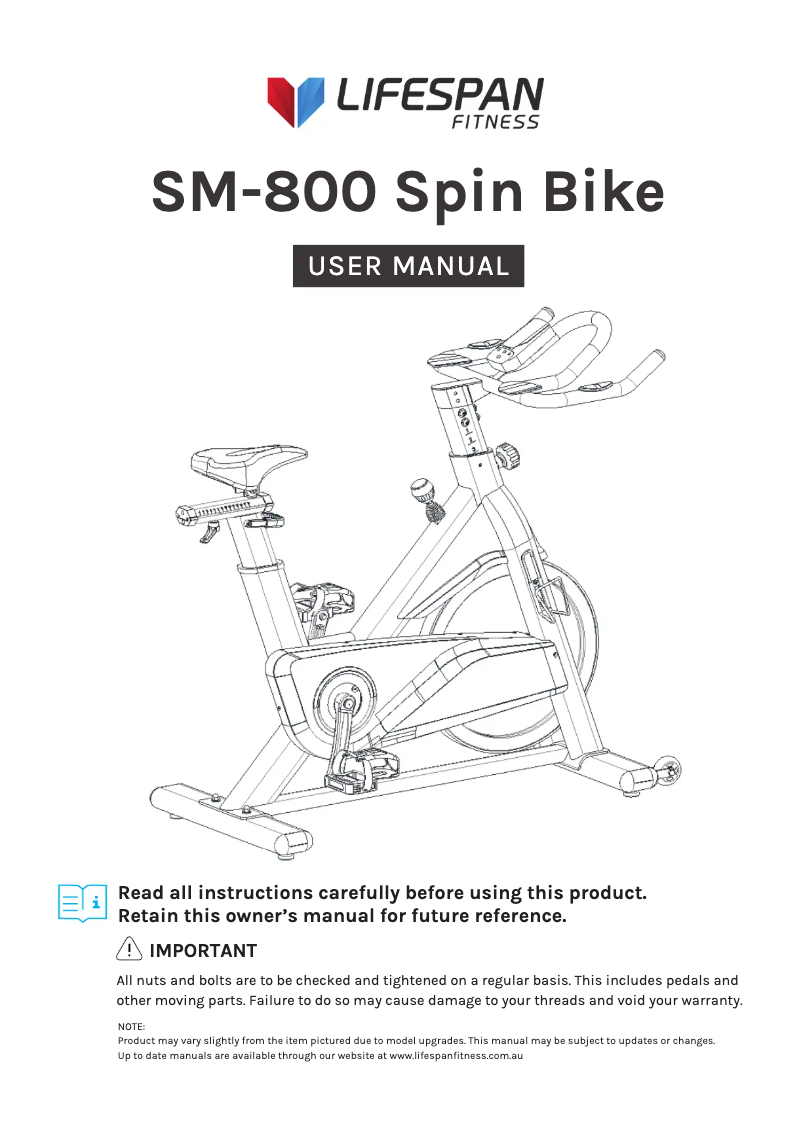Page n°1 - Manuel utilisateur LifeSpan SM-800
