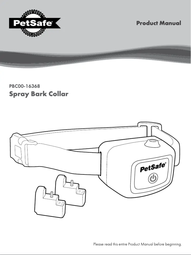 Page 1 de la notice Manuel utilisateur PetSafe PBC00-16368