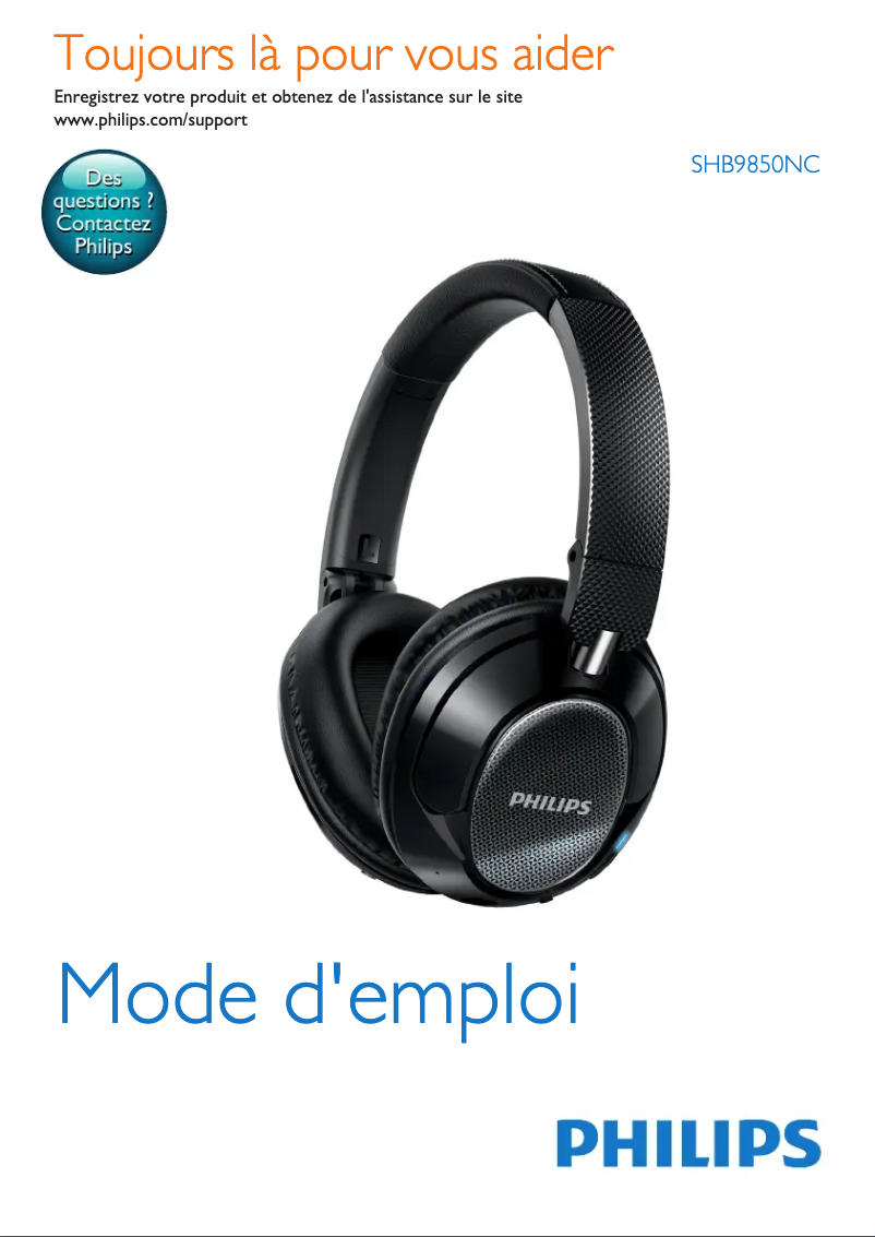 Image de la première page du manuel de l'appareil SHB9850NC